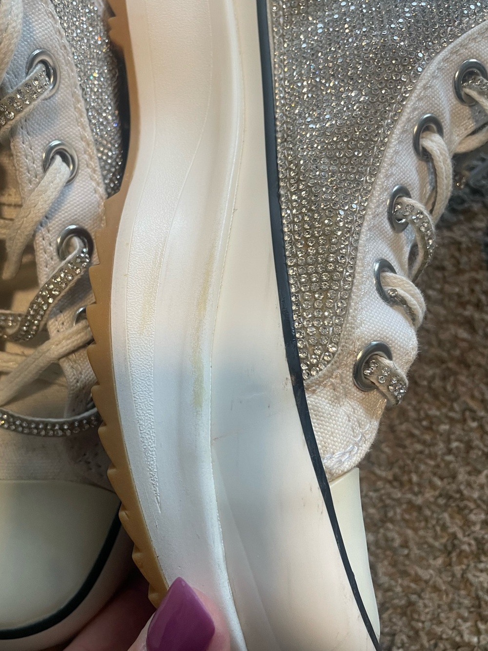 Steve Madden rhinestone diamond converse style shoes - Picture 12 of 14